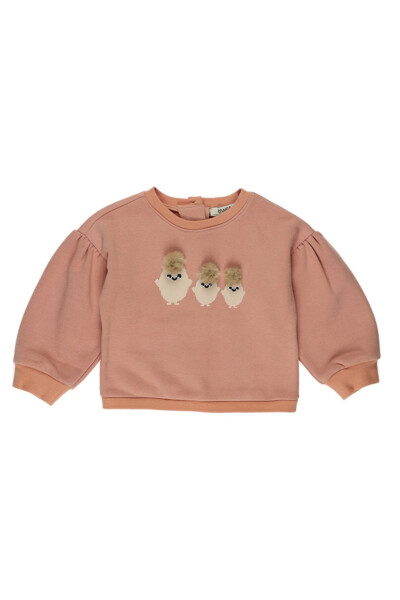 Somon Sweatshirt, Kız Bebek Baskı Detaylı - 1