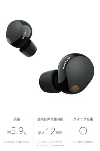 Sony WF-1000XM5 Noise-Canceling Earbuds with Alexa, 24hr Battery, IPX4 Rating - For iOS & Android International Version - 6