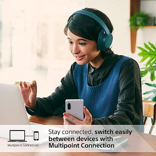 Sony WH-CH720NL Беспроводные Bluetooth-наушники с шумоподавлением - Встроенный микрофон - до 35 часов автономной работы и быстрая зарядка - темно-синий - 6