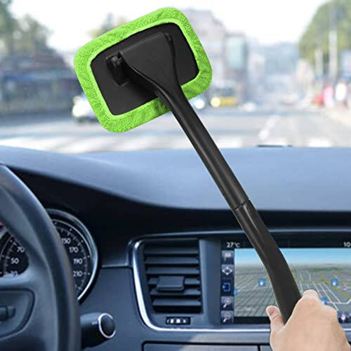 SoSickWithIt Car Windshield Cleaning Tool, Windshield Cleaner with 4 Washable and Reusable Microfiber Pads and Extendable Handle, for Auto Glass Wiper - 6