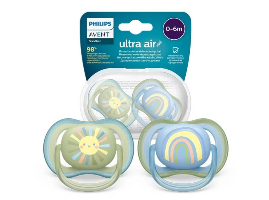 Соска Philips Avent Ultra Air 0-6 месяцев 2 шт. SCF085/58 - 1