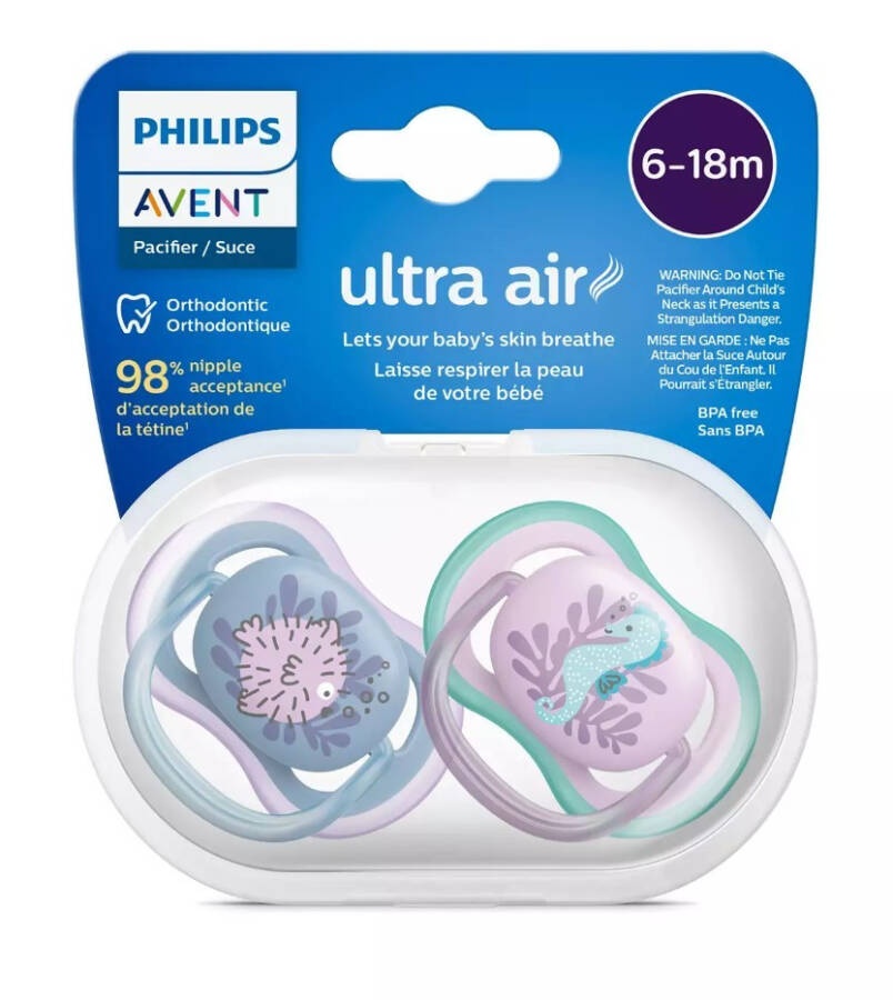 Соска Philips Avent Ultra Air 6-18 месяцев 2 шт. Девочка SCF085/61 - 1