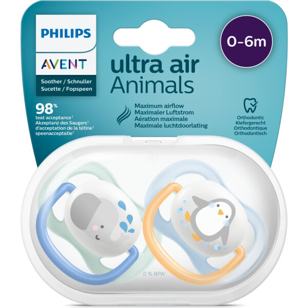 Соска Philips Avent Ultra Air Animals 2 шт. 0-6 месяцев - Мальчик - 1