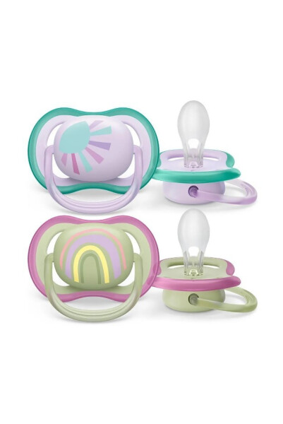 Соска Philips Avent Ultra Air для девочек 0-6 месяцев 2 шт. SCF085/59 - 1