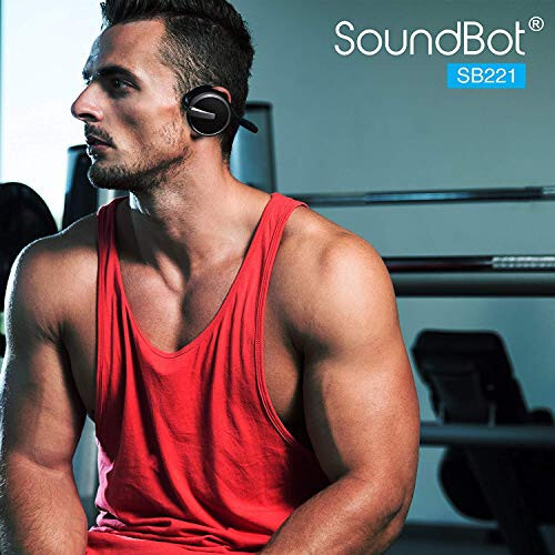 Soundbot SB221 HD Simsiz Bluetooth 4.0 Sport-Aktiv Quloqchinlar, 20 soatgacha Musiqa oqimi va 25 soatgacha Qo'lsiz qo'ng'iroqlar, Terga chidamli Ergonomik Xavfsiz joylashuv dizayni va Ovozli buyruqlar qo'llab-quvvatlashi bilan, Qora - 3