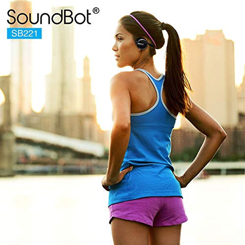 Soundbot SB221 HD Simsiz Bluetooth 4.0 Sport-Aktiv Quloqchinlar, 20 soatgacha Musiqa oqimi va 25 soatgacha Qo'lsiz qo'ng'iroqlar, Terga chidamli Ergonomik Xavfsiz joylashuv dizayni va Ovozli buyruqlar qo'llab-quvvatlashi bilan, Qora - 4