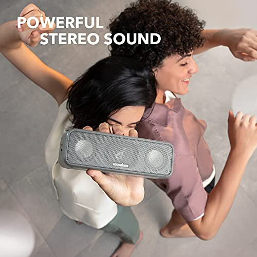 Soundcore 3 by Anker, Bluetooth Speaker with Stereo Sound, Pure Titanium Diaphragm Drivers, PartyCast Technology, BassUp, 24H Playtime, IPX7 Waterproof, App, Custom EQ, Gray (Renewed) - 3