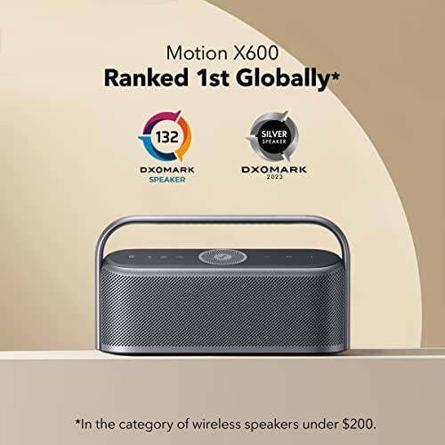 Soundcore 3 от Anker, Bluetooth-динамик Motion X600 Портативный Bluetooth-динамик с беспроводным пространственным звуком Hi-Res, 50 Вт звука, водонепроницаемый IPX7, 12 часов продолжительности воспроизведения, Pro EQ, встроенная ручка - 3