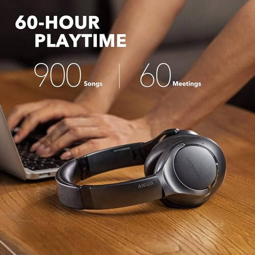 Soundcore Anker Life Q20 Hybrid Active Noise Cancelling Headphones, Wireless Over Ear Bluetooth Headphones, 60H Playtime, Hi-Res Audio, Deep Bass, Memory Foam Ear Cups, for Travel, Home Office - 2