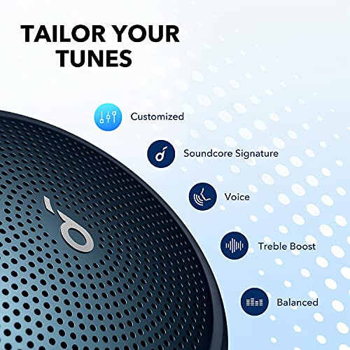 Soundcore Anker Mini 3 Bluetooth Karnay, Su o'tkazmaydigan IPX7, Cho'ntak partisi, hammom, plyaj uchun ideal, BassUp va PartyCast texnologiyalari bilan, Ko'chma karnaylar, USB-C va sozlanadigan EQ ko'k rangda - 4