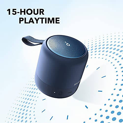 Soundcore Anker Mini 3 Bluetooth Karnay, Su o'tkazmaydigan IPX7, Cho'ntak partisi, hammom, plyaj uchun ideal, BassUp va PartyCast texnologiyalari bilan, Ko'chma karnaylar, USB-C va sozlanadigan EQ ko'k rangda - 6