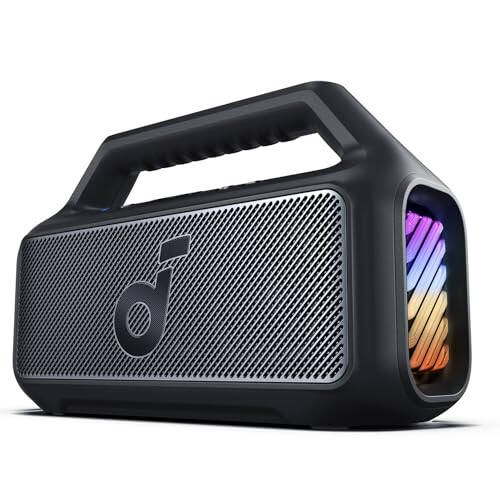 Soundcore Boom 2 Açık Hava Hoparlörü, 80W, Subwoofer, BassUp 2.0, 24 Saat Çalma Süresi, IPX7 Su Geçirmez, Yüzen, RGB Işıklar, USB-C, Özelleştirilebilir EQ, Bluetooth 5.3, Açık Hava, Kamp İçin Taşınabilir (Yenilenmiş) - 1