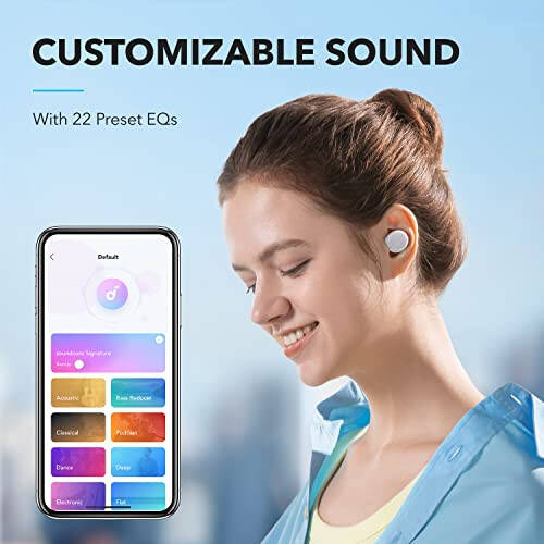 Soundcore by Anker A20i haqiqi simsiz quloqchinlari, Bluetooth 5.3, ilova, sozlash mumkin bo'lgan ovoz, 28 soat davom etadigan o'ynash vaqti, suvga chidamli, AI aniq qo'ng'iroqlar uchun 2 ta mikrofon, bitta quloqchin rejimi (oq) - 2