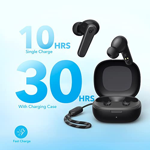 Soundcore by Anker P20i Haqiqi Simsiz Quloqchinlari, 10mm Drayverlar bilan Katta Bass, Bluetooth 5.3, 30 soat Uzun Ish Vaqti, Suvdan Himoyalangan, AI Aniq Qo'ng'iroqlar uchun 2 Mikrфон, 22 Oldindan O'rnatilgan EQ, Moslashtirish (Qora) - 4