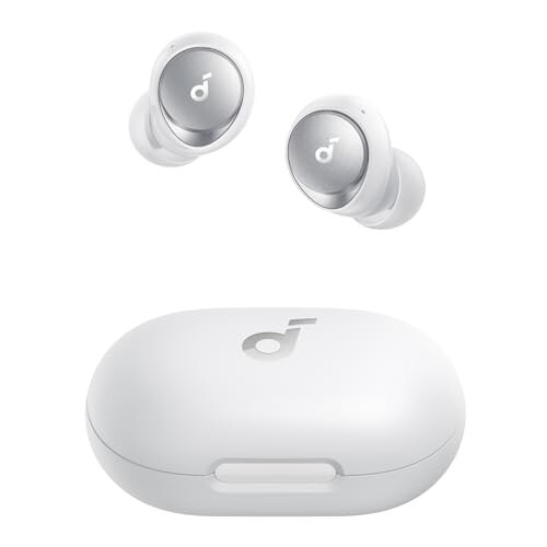 Soundcore by Anker Space A40 Auto-Adjustable Active Noise Cancelling Wireless Earbuds, Reduce Noise by Up to 98%, 50H Playtime, Comfortable Fit, App Customization, Wireless Charge (White) - 1