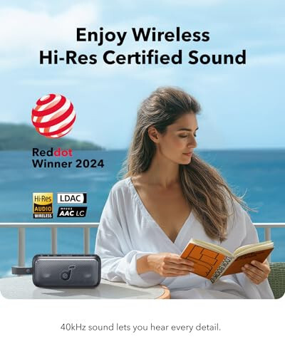 Soundcore Motion 300 Bluetooth Speaker, Wireless Hi-Res Portable Speaker with BassUp, Outdoor IPX7 Waterproof Speaker, Bluetooth 5.3, 30W Stereo Sound, 13H Long Battery Life for Home, Shower and Travel - 8