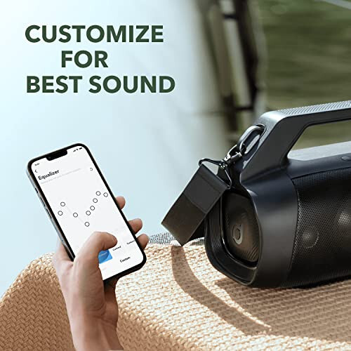 Soundcore Motion Boom Plus Açık Hava Hoparlörü 80W Güçlü Ses, 20 Saate Kadar Çalma Süresi, IP67 Su Geçirmez ve Toz Geçirmez, Type-C, Özelleştirilebilir EQ, Bluetooth 5.3, Taşınabilir Bluetooth Hoparlör (Yenilenmiş) - 6