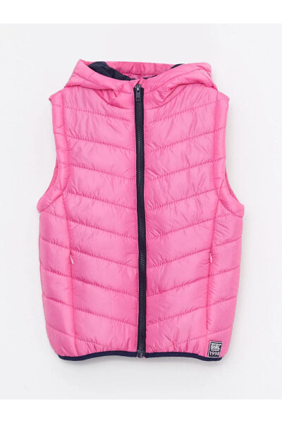 SOUTHBLUE Pink Hooded Basic Girls Puffer Vest - 2