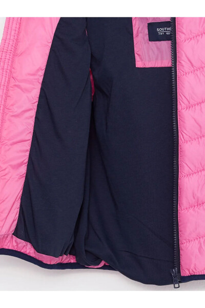 SOUTHBLUE Pink Hooded Basic Girls Puffer Vest - 4