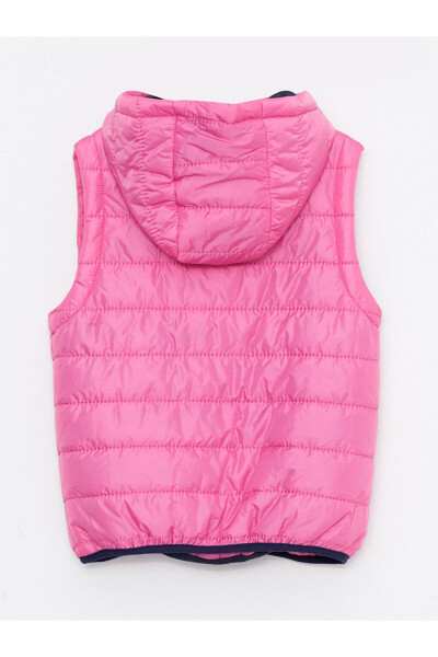 SOUTHBLUE Pink Hooded Basic Girls Puffer Vest - 3