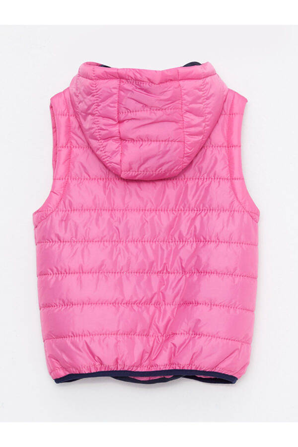 SOUTHBLUE Pink Hooded Basic Girls Puffer Vest - 3