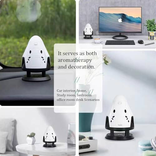 Spacex Dragon Spacecraft Aromatherapy Diffusers Smart Parking Sensing LED Breathing Light USB Car Air Freshener Cordless Aromatherapy Essential Oil Diffuser for Car Room Home Decor - 4