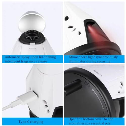 Spacex Dragon Spacecraft Aromatherapy Diffusers Smart Parking Sensing LED Breathing Light USB Car Air Freshener Cordless Aromatherapy Essential Oil Diffuser for Car Room Home Decor - 6