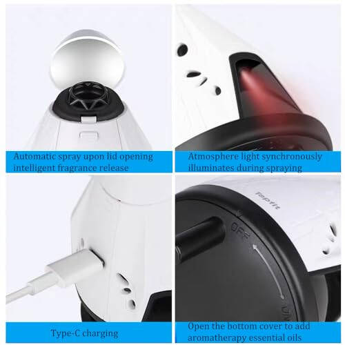 Spacex Dragon Spacecraft Aromatherapy Diffusers Smart Parking Sensing LED Breathing Light USB Car Air Freshener Cordless Aromatherapy Essential Oil Diffuser for Car Room Home Decor - 6