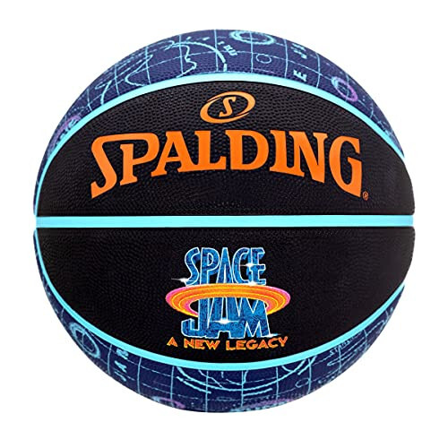 Spalding Space Jam Tune Court Ball 84560Z, Unisex, Basketball, Black/Blue/Orange, Size 7 - 1