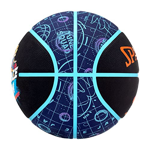 Spalding Space Jam Tune Court Ball 84560Z, Unisex, Basketball, Black/Blue/Orange, Size 7 - 4