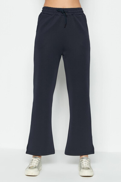 Spanish Leg Jogger Pants with Slit 843 Navy - 4