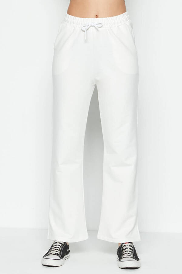 Spanish Leg Tracksuit Bottoms with Split 741 Ecru - 4