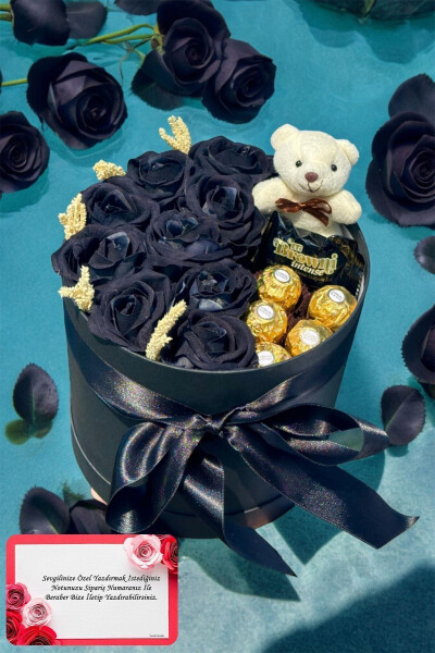 Special Gift Rose Box Black Gift Flower Birthday Gift for Friend Wife Girl Anniversary Lover - 1