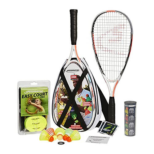 Speedminton S900 To'plami - Asl tezkor Badminton/krossminton Professional to'plami 2 karbon raketkalar, 5 Speeder, o'yin maydoni, sumka bilan - 1