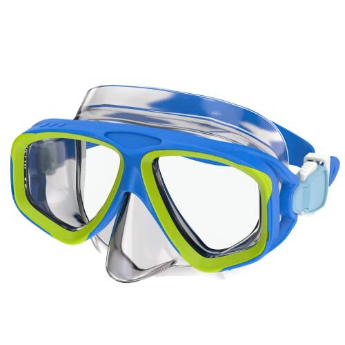 Speedo Unisex-child Swim Snorkel Dive Mask Anti-Fog with Nose Cover Adventure Series - 1