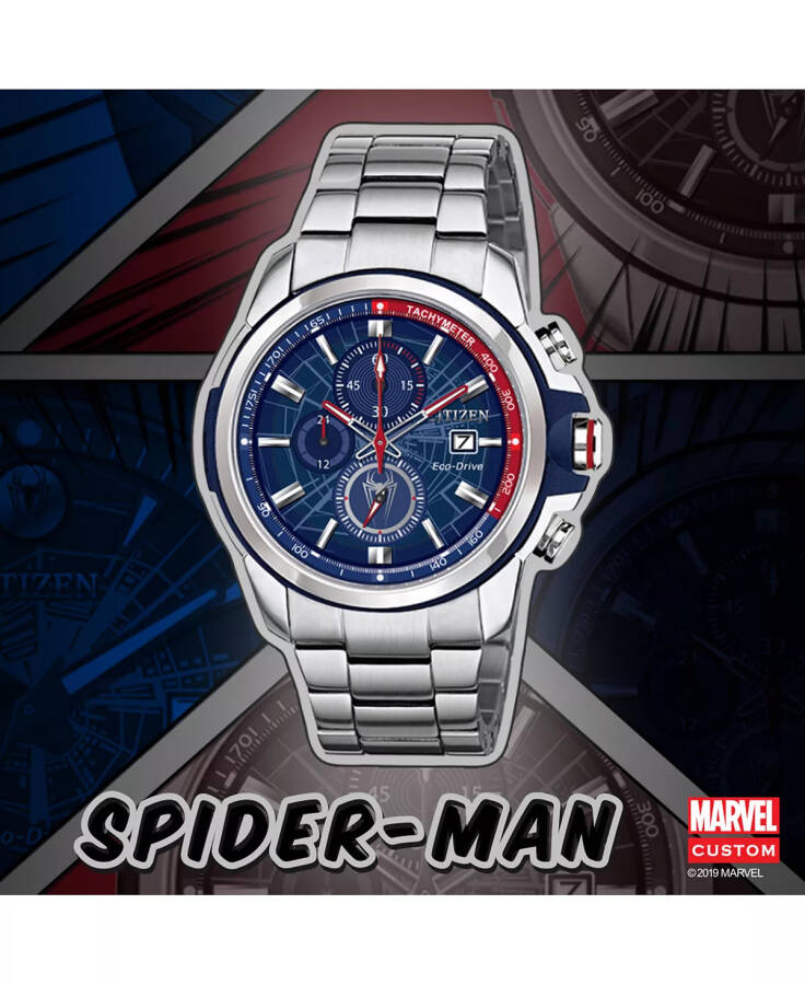 Spider-Man Chronograph Bracelet Watch 44mm Silver-tone - 5