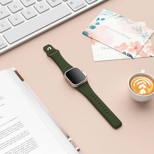 Sport Bands Compatible with Apple Watch 38mm 40mm 41mm 42mm 44mm 45mm 49mm, Soft Silicone Replacement Waterproof Strap Wristband for iWatch Series Ultra 9/8/7/6/5/4/3/2/1 SE Women Men - 2