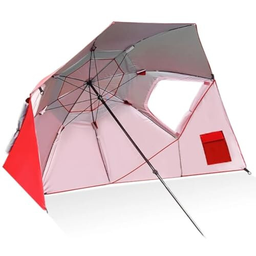 Sport-Brella Süper-Brella SPF 50+ Güneş ve Yağmur Gölgelik Şemsiyesi Kamp, Plaj ve Spor Etkinlikleri İçin (8 Ayak, Mavi) - 2