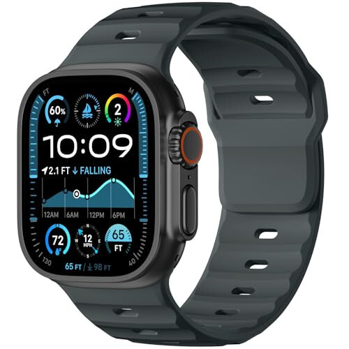 Спортивные браслеты Wepro, совместимые с Apple Watch Ultra 2/Ultra, совместимые с браслетами Apple Watch для мужчин 49 мм 46 мм 45 мм 44 мм 42 мм, прочный силиконовый ремешок для iWatch серии 10 9 8 7 6 5 4 SE 3 2 1 - 2