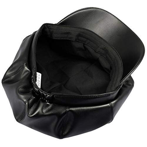 Sportmusies 8 Panels Newsboy Caps for Women, PU Leather Cabbie Painter Hat Gatsby Ivy Beret Cap - 7