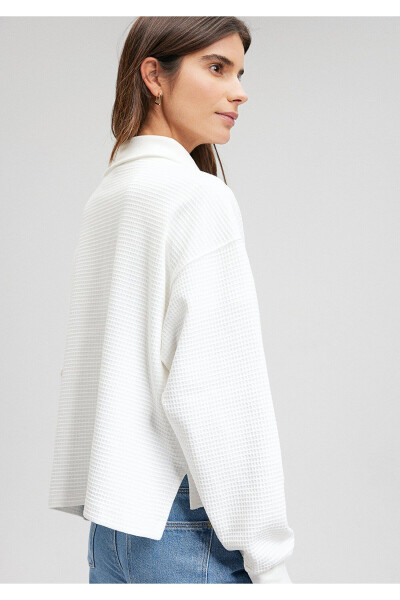 Sporty Lux Half-Zip White Sweatshirt 1s10169-70057 - 17