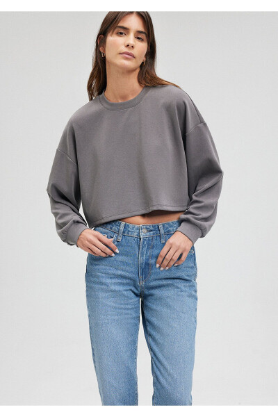 Sporty Lux Tencel Tm Crew Neck Grey Sweatshirt 1s10061-70122 - 23