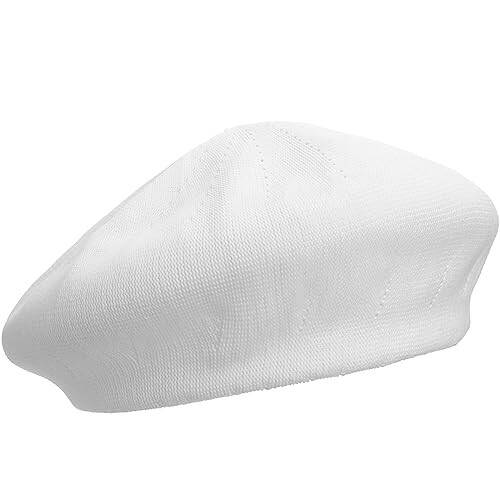 Spring Summer Beret All-Match Hat Fashion Painter Hat for Adults (White) - 4