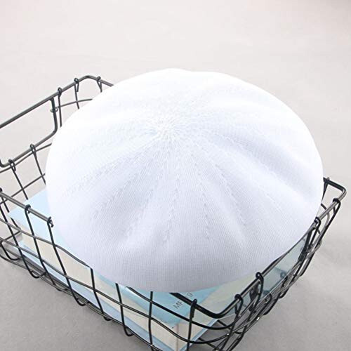 Spring Summer Beret All-Match Hat Fashion Painter Hat for Adults (White) - 5