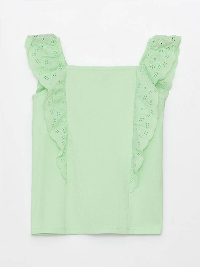 Square Neck Fisto Detailed Girl's Blouse - 2