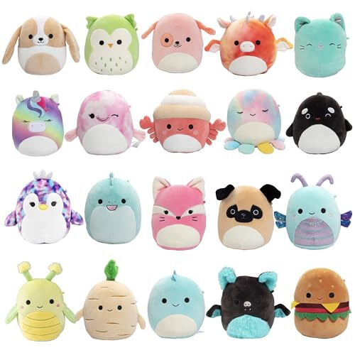 Squishmallows Asl Sirli Quti 5 Dyuymli Plyush 5 Paket - Rasmiy Jazwares Plyushi - Kolleksiyali Yumshoq va Siqiladigan Mini Plyush Hayvon O'yinchoq - Jamoangizga Qo'shing - Bolalar, Qizlar va O'g'il Bolalar Uchun Sovg'a - 50