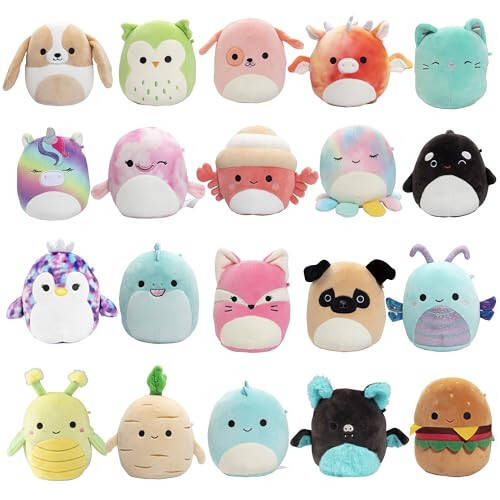 Squishmallows Orijinal Gizem Kutusu 5 İnç Peluş 5'li Paket - Resmi Jazwares Peluş - Koleksiyonluk Yumuşak ve Sıkıştırılabilir Minik Peluş Hayvan Oyuncağı - Takımına Ekle - Çocuklar, Kızlar ve Erkekler İçin Hediye - 50