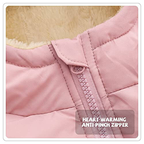 Srkrando Winter Fleece Coat for Toddler Hooded Warm Fleece Jacket for Girls Boys - 3