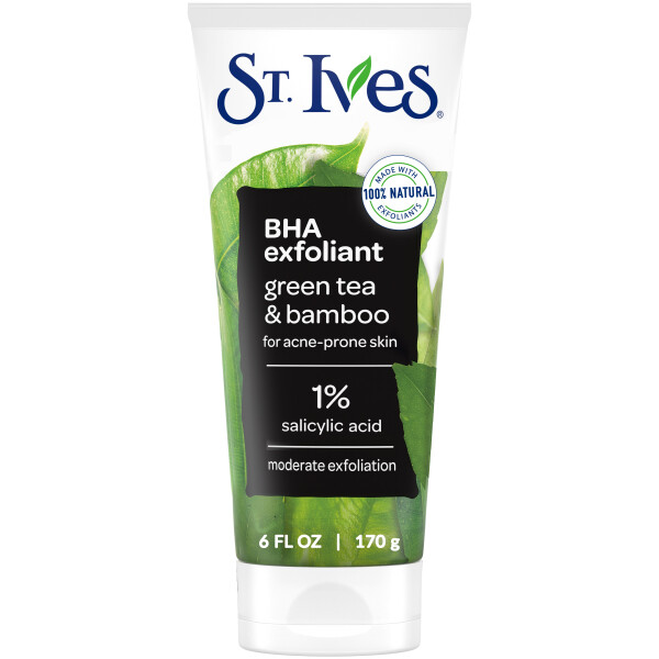 St. Ives Blackhead Clearing Exfoliating Face Scrub, Green Tea & Bamboo Facial Exfoliator 6 oz - 1