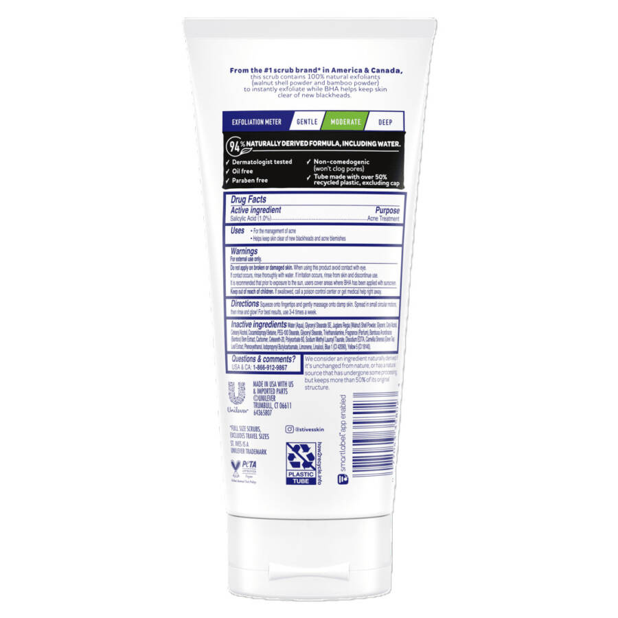 St. Ives Blackhead Clearing Exfoliating Face Scrub, Green Tea & Bamboo Facial Exfoliator 6 oz - 8